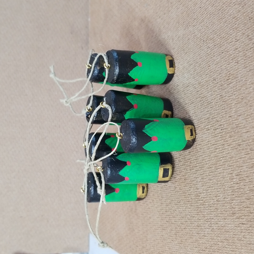 Hand Crafted Wine Corks Elf 8 Piece Ornament Set